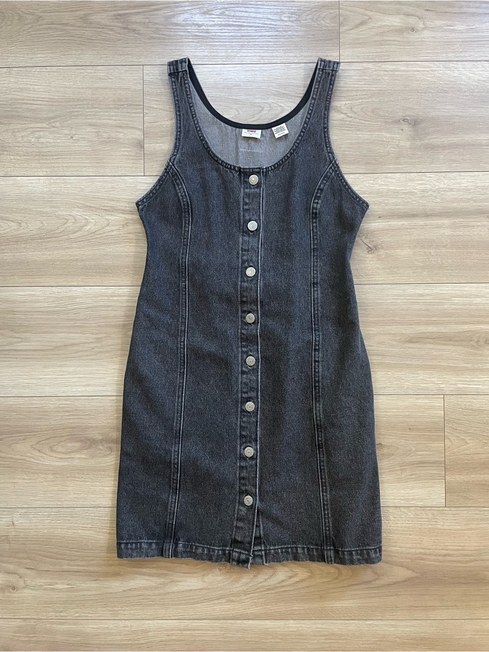 Women’s Levi’s Black Washed Denim Button-Front Tank Dress